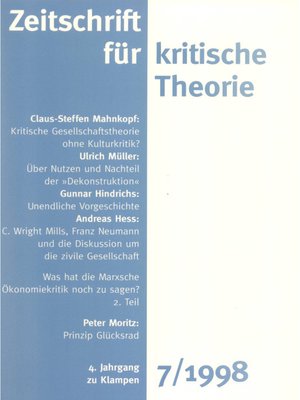 cover image of Zeitschrift für kritische Theorie / Zeitschrift für kritische Theorie, Heft 7